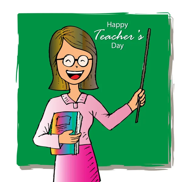 Šťastná Karta Dne Učitelů — Stockový vektor
