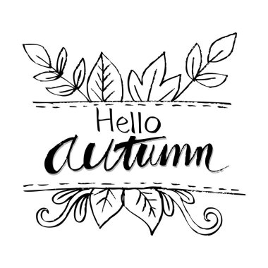 Güzel Merhaba sonbahar kartı ile çiçek.