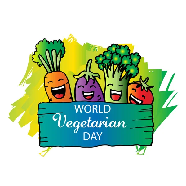 Giornata Mondiale Vegetariana Concetto Poster — Vettoriale Stock