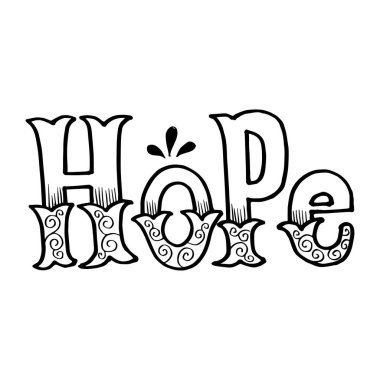 Umut el yazısı kaligrafi. Slogan kavramı.