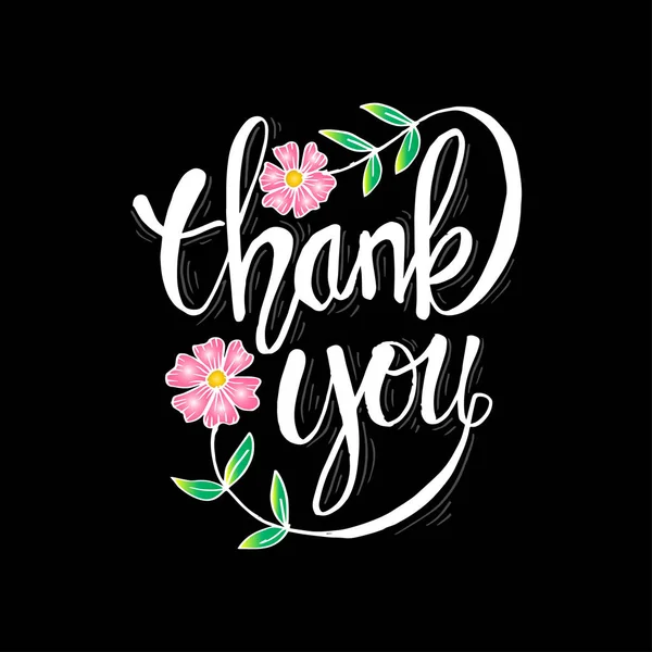 Thank You Hand Lettering Calligraphy — Stock Vector