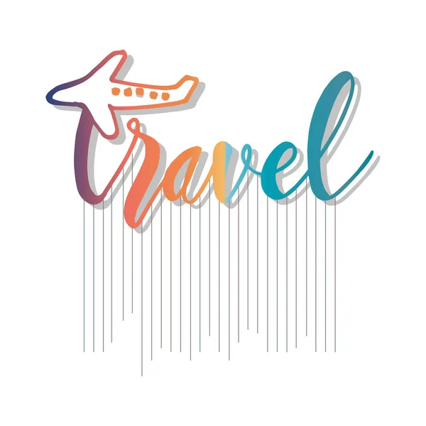 Travel Card Hand Getekende Belettering Poster Logo — Stockvector