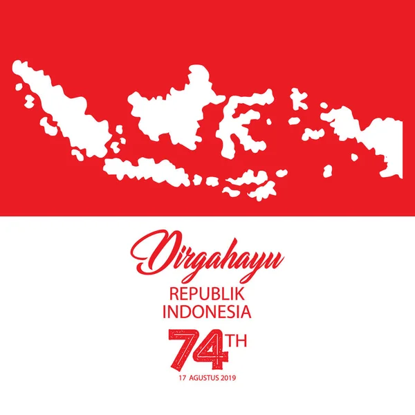 Indonesia Selamat Hari Kemerdekaan Kartu Ucapan Agustus - Stok Vektor
