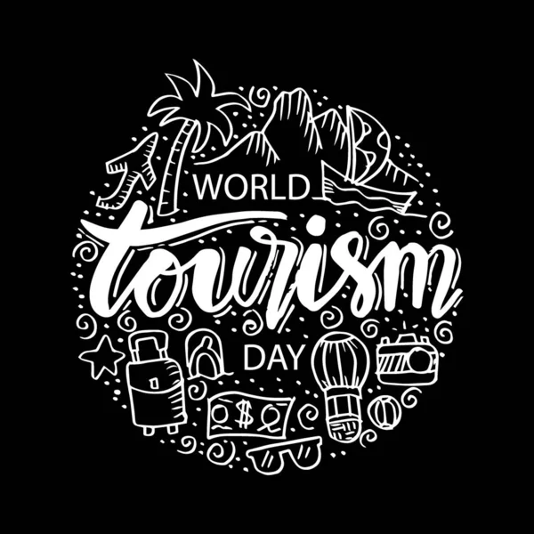 Всемирный День Туризма Сентября — стоковый вектор