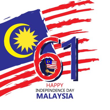 Malezya Bağımsızlık günü. 31 Ağustos. Tebrik kartı.