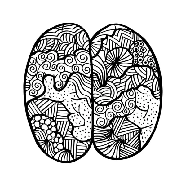 Концепция Человеческого Мозга Зентагл — стоковый вектор