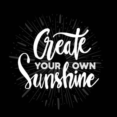 Kendi güneş ışığını yarat. Elle çizilmiş illüstrasyon