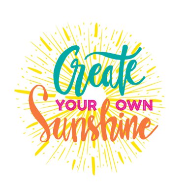 Kendi güneş ışığını yarat. Elle çizilmiş illüstrasyon