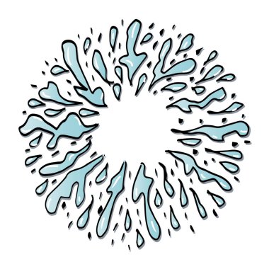 El çizilmiş su sıçraması illüstrasyon.