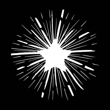 Tek renkli doodle starburst illüstrasyon. 
