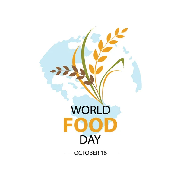 世界粮食日的概念 10月16日 — 图库矢量图片