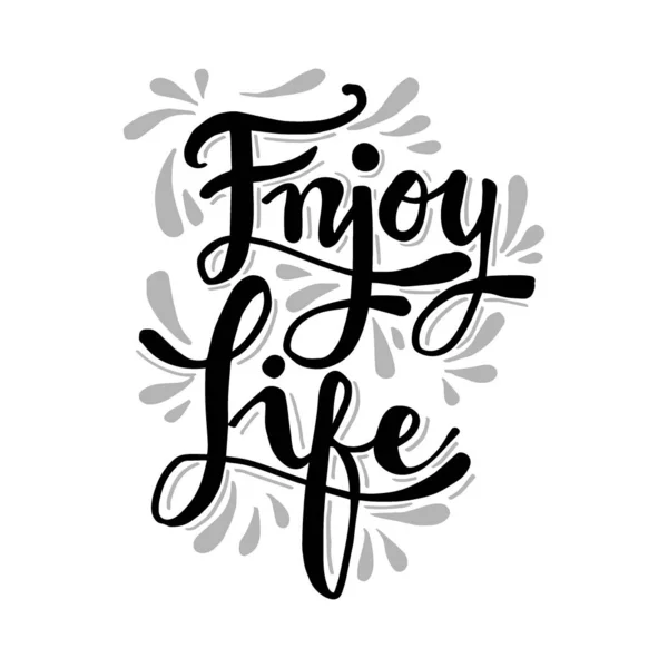 Enjoy Life Lettering Motivational Quote Poster — Stock Vector