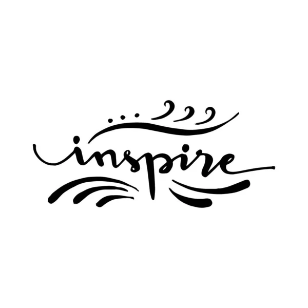 Inspire Hand Caligrafia Lettering Conceito Slogan — Vetor de Stock