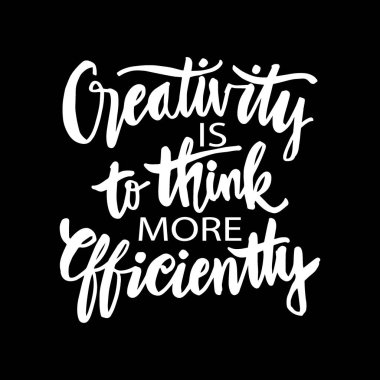 Yaratıcılık Daha Verimli Düşünmektir. Motivasyonel teklif afişi.