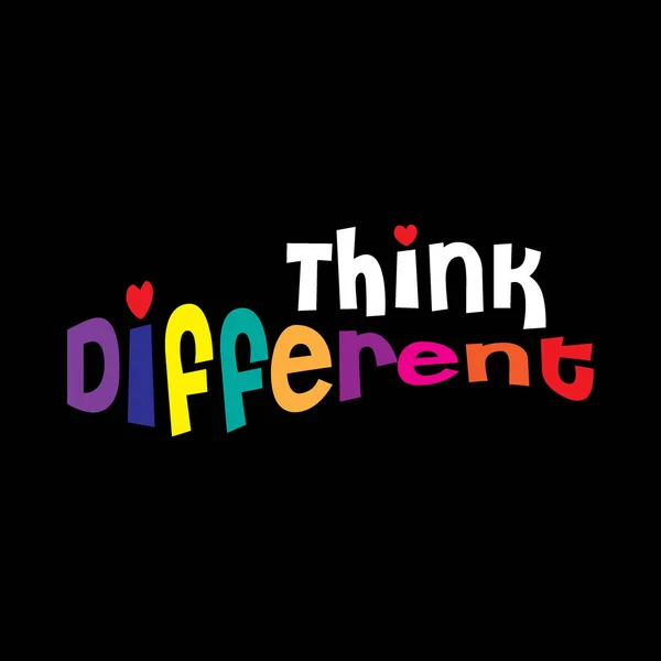 Think Different Concept Hand Lettering Motivational Quote — Stock Vector