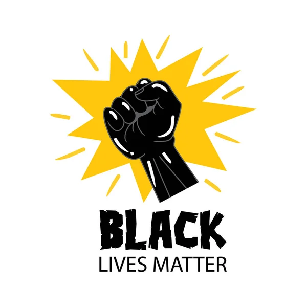 Alto Racismo Vida Los Negros Importa Apoyo Igualdad Derechos Los — Vector de stock