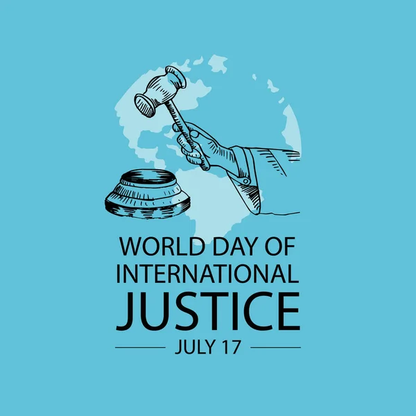 Día Mundial Justicia Internacional — Vector de stock