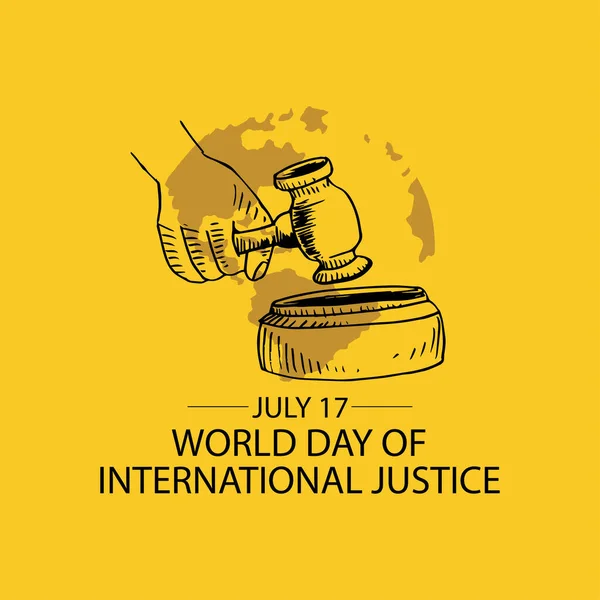 Werelddag Voor Internationaal Justitieposterconcept — Stockvector