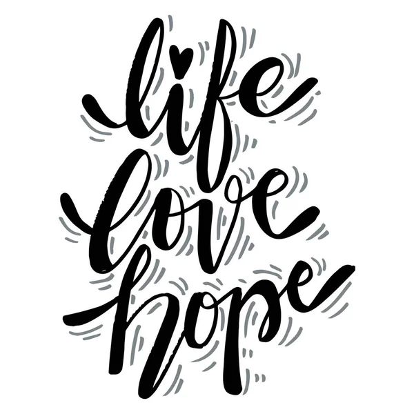 Ελπίδα Αγάπης Ζωής Απόσπασμα Σλόγκαν — Διανυσματικό Αρχείο