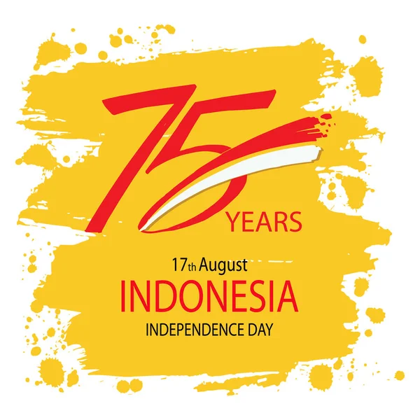 75年インドネシア独立記念日グリーティングカード — ストックベクタ