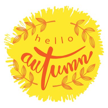 Merhaba sonbahar tebrik kartı tasarımı.