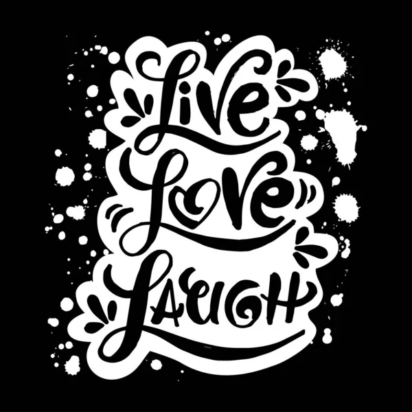 Live Laugh Love Mão Letras Palavras — Vetor de Stock