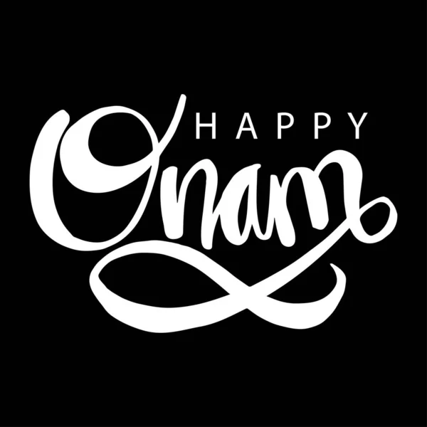 Happy Onam Χέρι Γράμματα Καλλιγραφία — Διανυσματικό Αρχείο