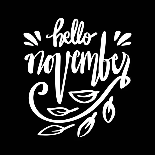 Hello November Leping Плакат Открытка Открытка — стоковый вектор