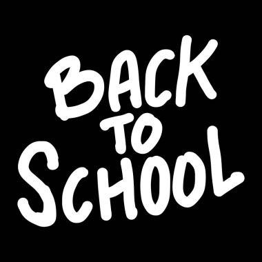 Okula dönelim. El çizimi harfler. Vektör illüstrasyonu