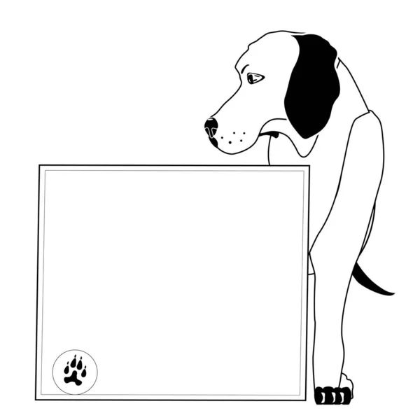 Logo, pankart, kart için Beyaz Köpek. Manşet ya da pul için güzel bir örnek. Takvim, broşür, kitapçık. Komik hayvanlar..