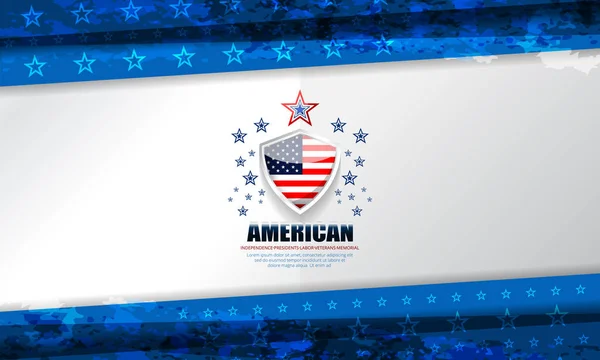 Bağımsızlık, Gaziler, emek, anma günü ve diğer etkinlikler için ABD arka plan vektör çizim tasarım bayrağı