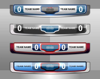 Çetele yayın grafik ve spor futbol ve Amerikan futbolu, vektör çizim için alt Thirds şablon