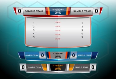 Çetele yayın grafik ve spor futbol ve Amerikan futbolu, vektör çizim için alt Thirds şablon