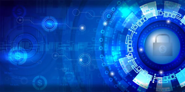 Kurumsal ve bankacılık için simge para ile siber teknoloji background üzerinde finansal kavram, vektör illüstrasyon