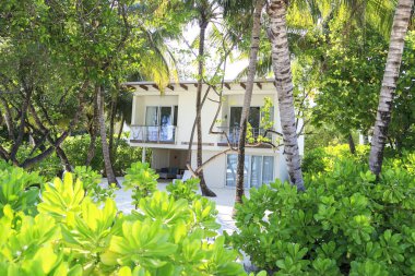 Maldivler, 23 Mart 2017: Holiday Inn Resort Kandooma Maldives.Beautiful deniz manzarası. Dinlenmek için bir yer