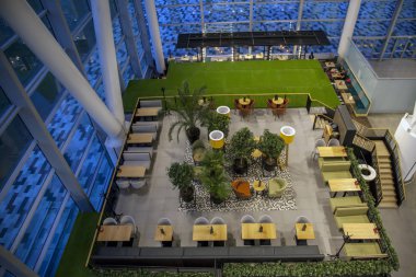 Bir Rostov on Don, Rusya, 16 Nisan 2018: yeni bina Platov Havaalanı. Yazı işleri.