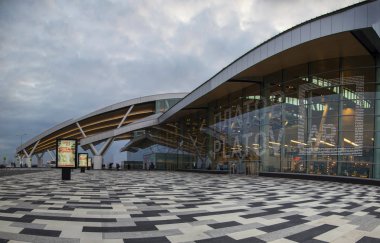 Bir Rostov on Don, Rusya, 16 Nisan 2018: yeni bina Platov Havaalanı. Yazı işleri.