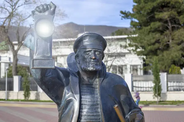 Gelendzhik Russie 1Er Avril 2018 Sculpture Vieil Homme Phare — Photo