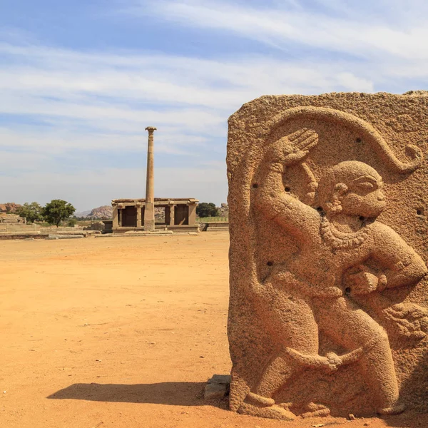 Karnataka Hampi India Ruinas Ciudad Vijayanagar Estatua Piedra Del Dios — Foto de Stock