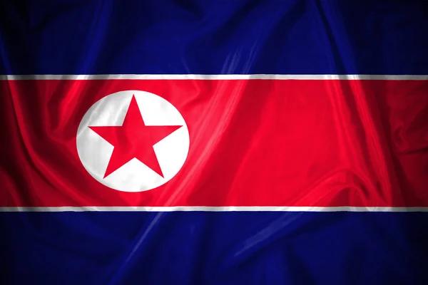 Flag North Korea Fabric — Stock Photo, Image