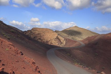 Volkanik manzara Timanfaya üzerinde. Lanzarote. Kanarya Adaları. İspanya, 