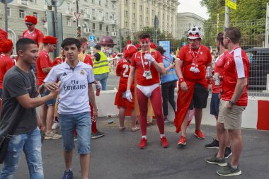 Rostov-On-Don, Rusya-17 Haziran, 2018: FIFA Dünya Kupası 2018 ev sahibi şehir Rostov-on-Don yer Rostov Arena, fanlar, İsviçre