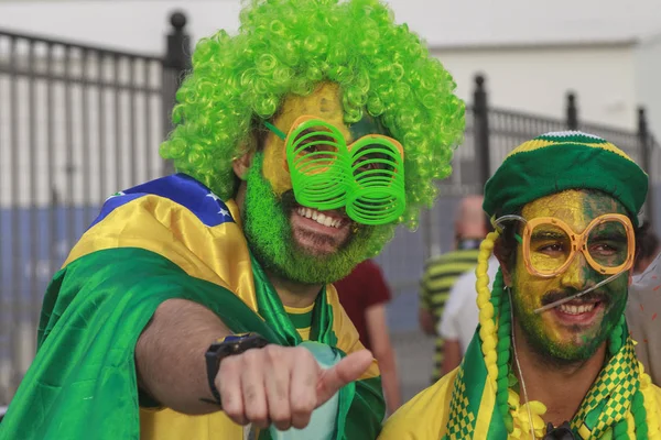 Rostov-On-Don, Rusya-17 Haziran 2018: FIFA Dünya Kupası 2018 ev sahibi şehir Rostov-on-Don yer Rostov Arena, Brezilya hayranları,