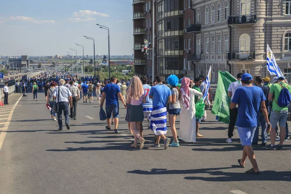 Rostov-On-Don, Rusya Federasyonu - 20 Haziran 2018: FIFA Dünya Kupası 2018 ev sahibi şehir Rostov-on-Don Rostov Arena, Suudi Arabistan hayranları editoryal yerleştirin.