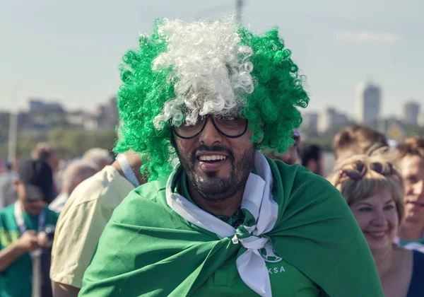 Rostov-On-Don, Rusya Federasyonu - 20 Haziran 2018: FIFA Dünya Kupası 2018 ev sahibi şehir Rostov-on-Don Rostov Arena, Suudi Arabistan hayranları editoryal yerleştirin.