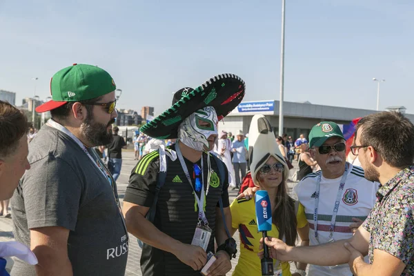 Rostov-On-Don, Rusya-20 Haziran 2018: FIFA Dünya Kupası 2018 ev sahibi şehir Rostov-on-Don yer Rostov Arena, fmexican futbol taraftarları Rusya, Editör.