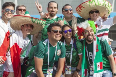 Rostov-On-Don, Rusya-23 Haziran 2018: FIFA Dünya Kupası 2018 ev sahibi şehir Rostov-on-Don yer Rostov Arena, Rusya, editoryal Meksika futbol hayranları 