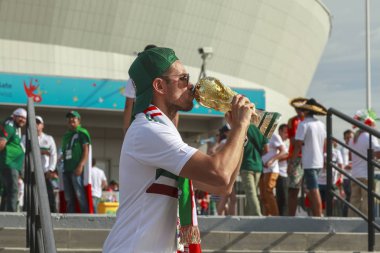 Rostov-On-Don, Rusya-23 Haziran 2018: FIFA Dünya Kupası 2018 ev sahibi şehir Rostov-on-Don yer Rostov Arena, Rusya, editoryal Meksika futbol hayranları 