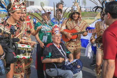 Rostov-On-Don, Rusya-23 Haziran 2018: FIFA Dünya Kupası 2018 ev sahibi şehir Rostov-on-Don yer Rostov Arena, Rusya, editoryal Meksika futbol hayranları 