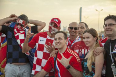 Rostov-On-Don, Rusya-26 Haziran 2018: FIFA Dünya Kupası 2018 ev sahibi şehir Rostov-on-Don yer Rostov Arena, Hırvatistan, editoryal hayranları.